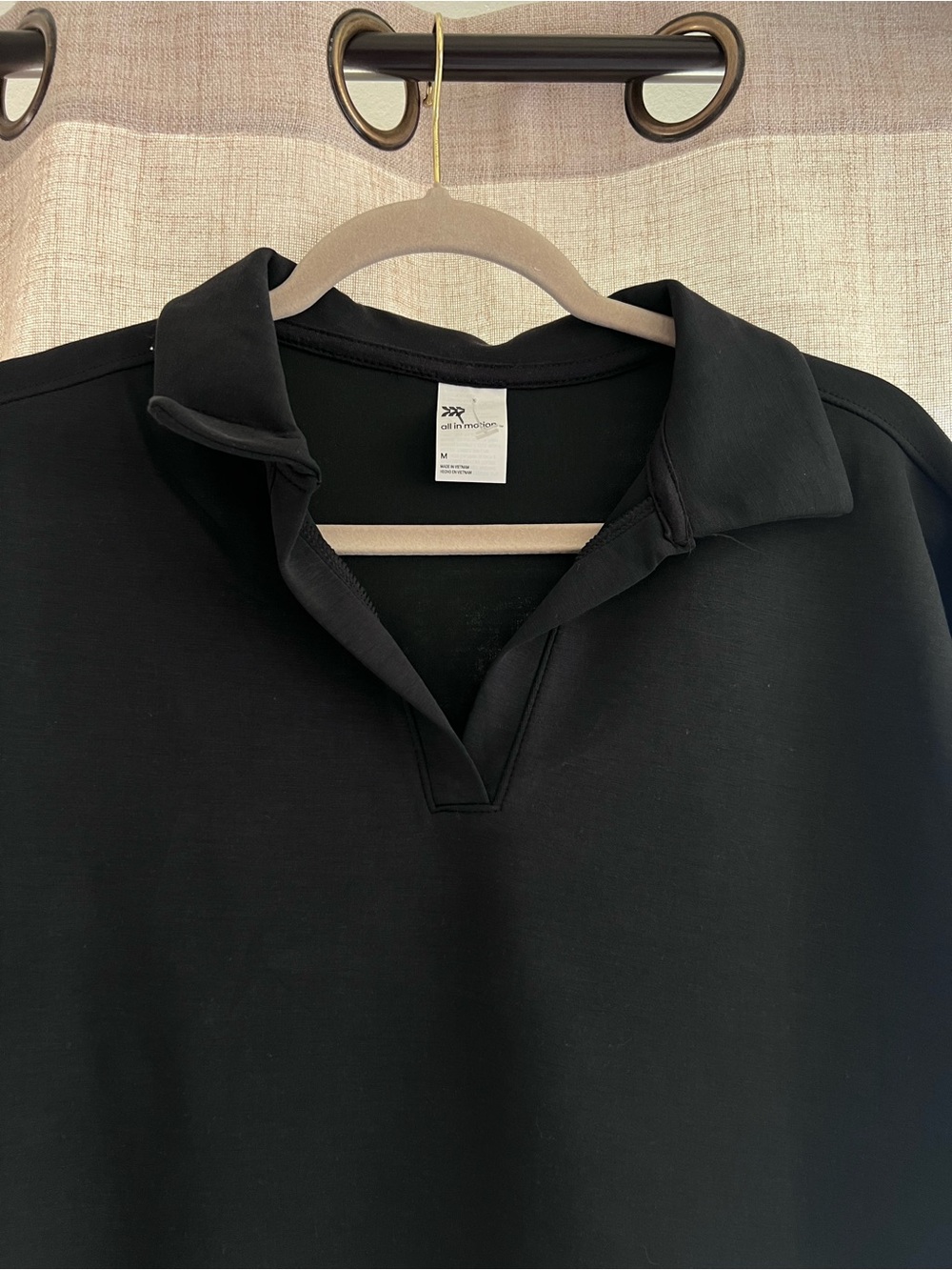 Black Women's Pullover Collar Sweatshirt - Picture 4 of 6